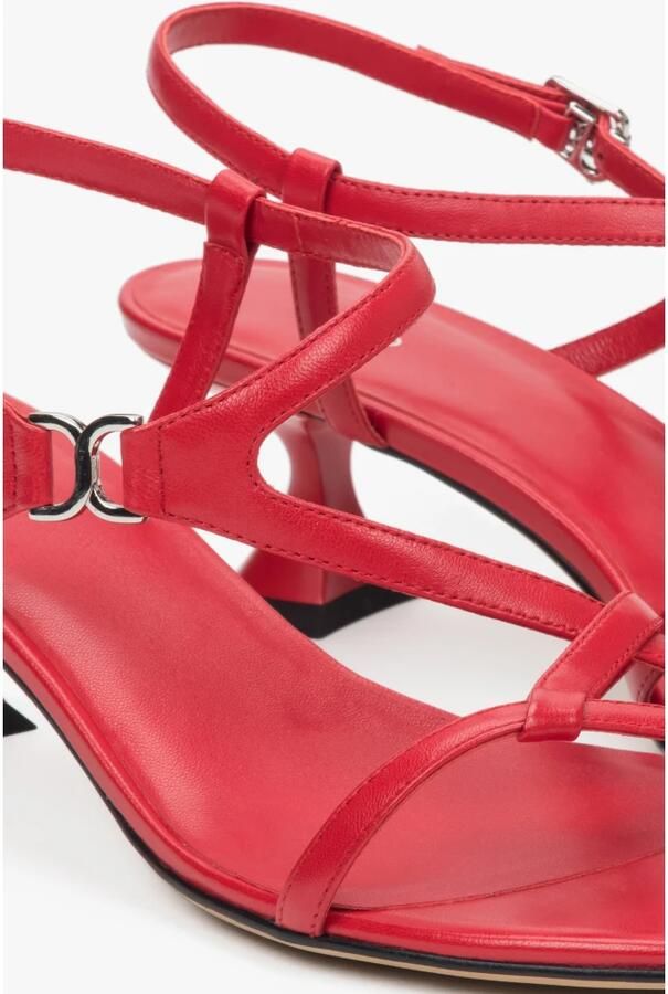 Estro Sandalen met geweven bandjes en trechterhak - Foto 2