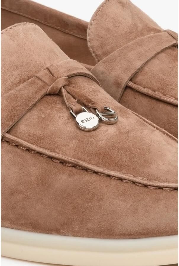 Estro Dames Bruine Kwast Loafers gemaakt van Velours Er00112679 Brown Dames - Foto 2