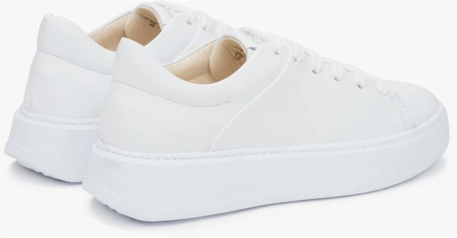 Estro Witte Lage Sneakers voor Vrouwen gemaakt van Premium Italiaans Echt Leer