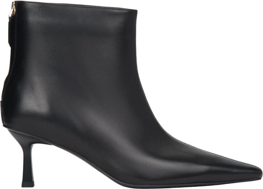 Estro Zwarte enkellaarsjes voor dames van echt leer met lage hak Er00118734