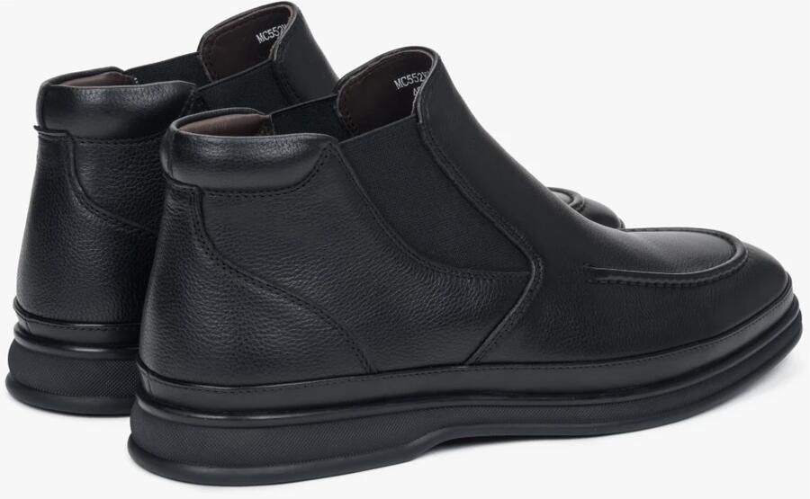 Estro Heren Zwarte Slip-On Chelsea Laarzen gemaakt van Echt Leer Black Heren