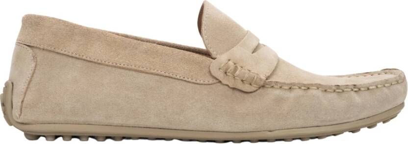 Estro Heren Beige Loafers gemaakt van Echt Velours