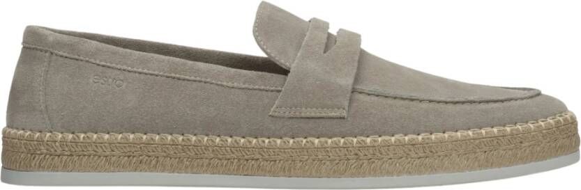 Estro Heren Beige Mocassins gemaakt van Echt Italiaans Velours Er00114999 Beige Heren