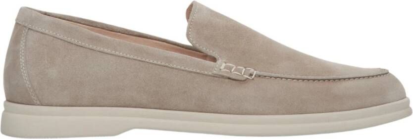 Estro Heren Beige Velours Slip-On Loafers Er00113058 Beige Heren