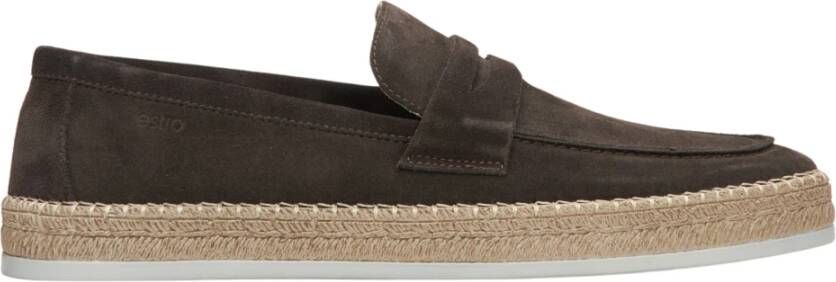Estro Heren Donkerbruine Mocassins gemaakt van Echt Italiaans Velours Er00115090 Brown Heren