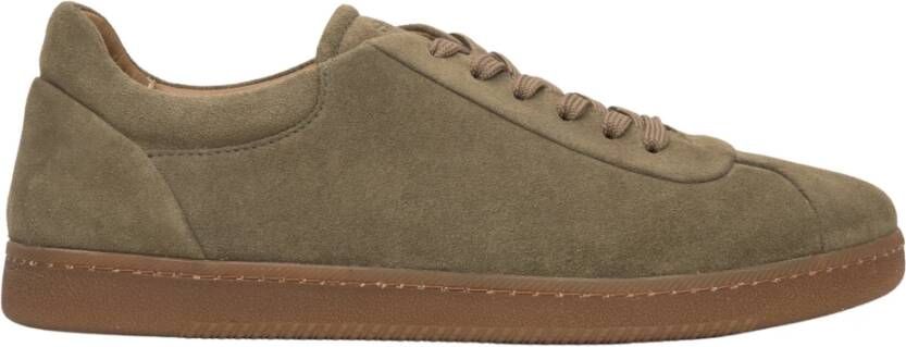 Estro Heren Khaki Sneakers gemaakt van Premium Italiaans Echt Velours