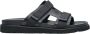 Estro Heren Zwarte Leren Slides met een Flexibele Zool Er00113412 Black Heren - Thumbnail 1