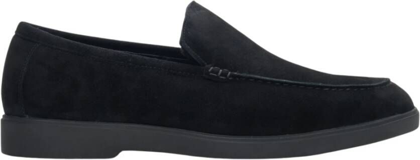 Estro Heren Zwarte Loafers gemaakt van Echt Velours voor Winter Er00114125 Black Heren