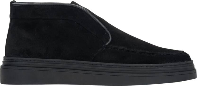 Estro Heren Zwarte Warme Verhoogde Loafers gemaakt van Echt Italiaans Premium Velours