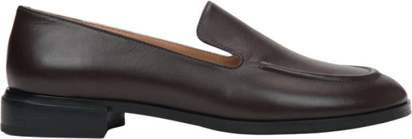 Estro Klassieke Donkerbruine Loafers voor Dames gemaakt van Echt Leer