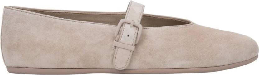 Estro Lichtbeige Ballerina`s met Gesp