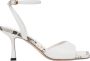 Estro Lichtbeige leren sandalen met hak - Thumbnail 1