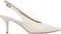 Estro Lichtbeige leren slingback pumps - Thumbnail 1