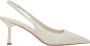 Estro Lichtbeige Leren Slingback Pumps met Hoge Hak - Thumbnail 1