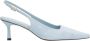 Estro Lichtblauwe Velours Slingback Pumps voor Dames met Lage Hak - Thumbnail 1