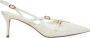 Estro Lichte beige slingback pumps voor dames gemaakt van patent echt leer - Thumbnail 1