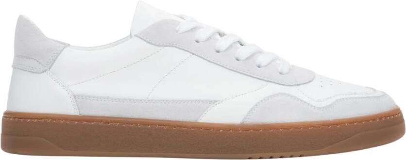 Estro Witte en grijze barefoot sneakers voor heren gemaakt van premium Italiaans leer en velours
