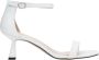 Estro Witte leren sandalen met stevige trechterhak - Thumbnail 1
