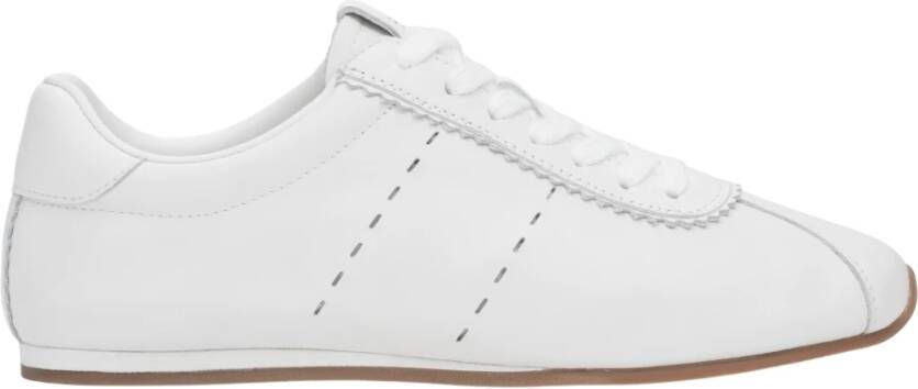 Estro Witte Zachte Leren Sneakers voor Vrouwen met Lage Zool