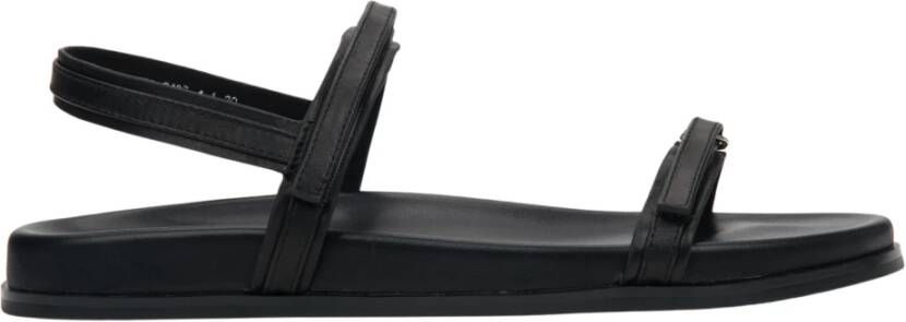 Estro Zachte zwarte sandalen met dunne bandjes en een flexibele zool