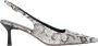 Estro Zwarte en grijze leren slingback pumps met dierenprint voor vrouwen - Thumbnail 1