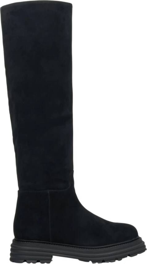 Estro Zwarte Fluwelen Winterlaarzen Black Dames