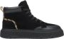 Estro Zwarte Hoge Winter Sneakers voor Dames gemaakt van Velours & Bont - Thumbnail 1