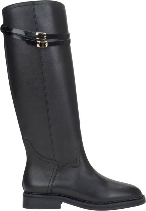 Estro Zwarte laarzen voor dames met een decoratieve gesp gemaakt van Italiaans echt leer Black Dames