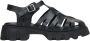 Estro Zwarte Leren Sandalen voor Dames met een Bedekte Teenlijn op een Platform Black Dames - Thumbnail 1