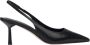 Estro Zwarte Leren Slingback Hoge Hakken Pumps - Thumbnail 1