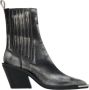 Estro Zwarte Leren Vintage Cowboy Laarzen voor Vrouwen met Zilveren Details Black Dames - Thumbnail 1