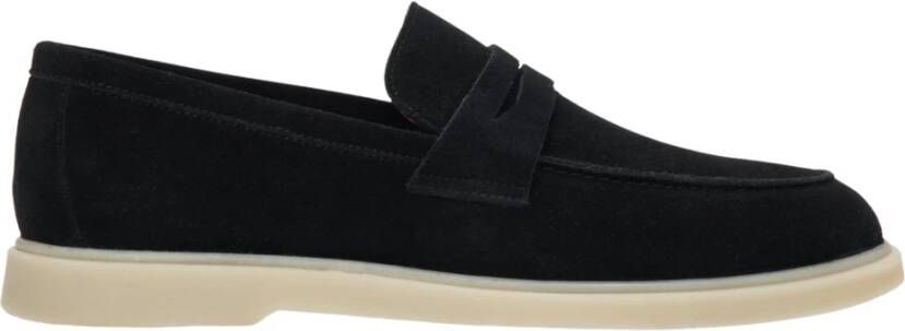 Estro Zwarte loafers voor heren gemaakt van Italiaans echt velours