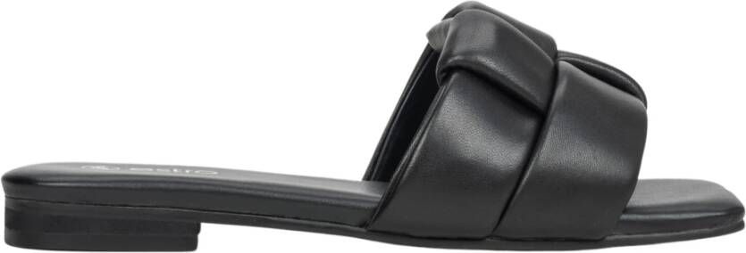 Estro Zwarte Slide Sandalen