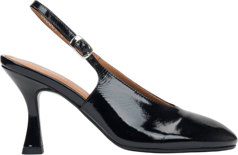 Estro Zwarte Slingback Pumps voor dames gemaakt van echt Italiaans patentleer Premium Er00117101