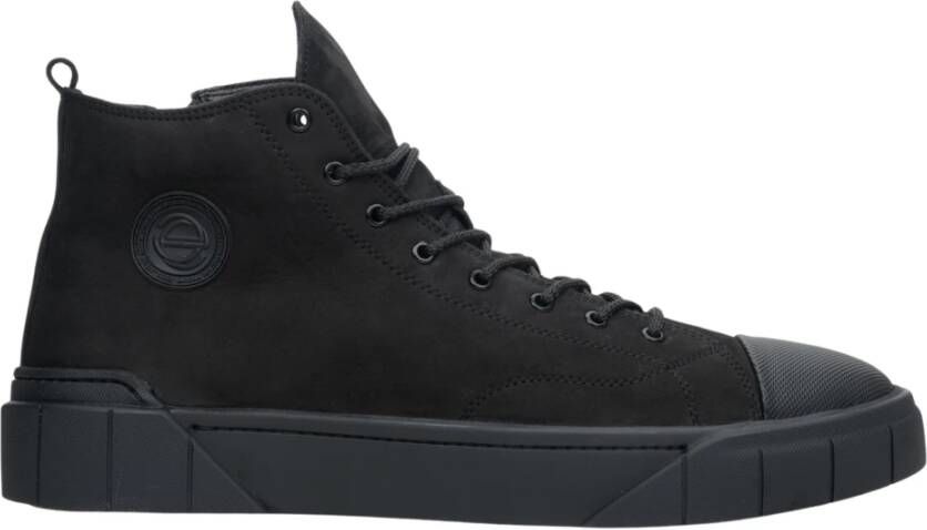 Estro Zwarte Suède Hoge Sneakers voor Mannen voor de Winter met Bontvoering - Foto 2