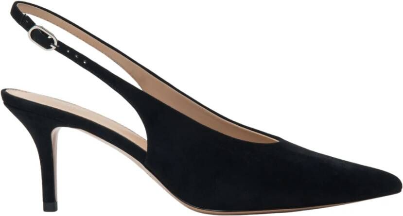 Estro Zwarte Velours Slingback Pumps