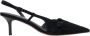 Estro Zwarte Velours Slingbacks Met Lage Hakken Voor Vrouwen - Thumbnail 1
