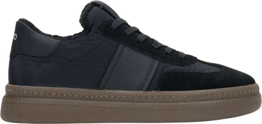Estro Zwarte Winter Lage Sneakers voor Dames met Bontvoering Black Dames