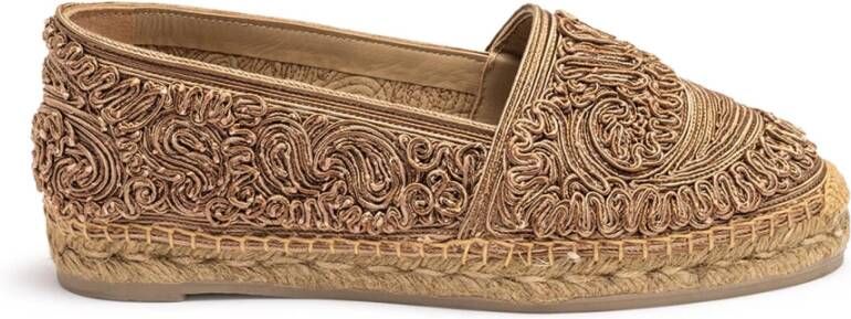 Etro Beige Espadrilles met Paisley Borduurwerk