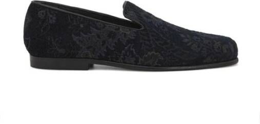 Etro Blauwe Leren Loafers Slip-On Stijl