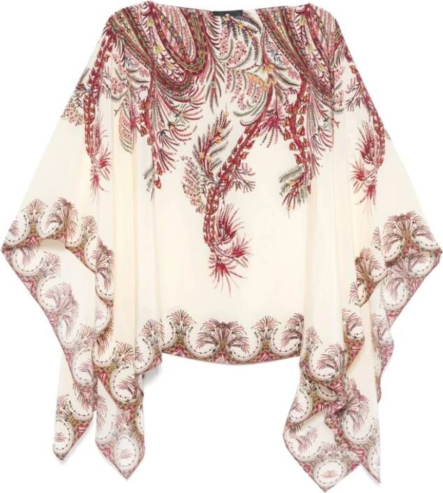 Etro Bloe print Vleermuismouwen Boothals
