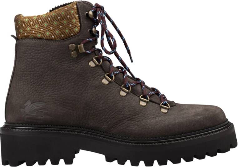 Etro Bruin Leren Veterschoenen