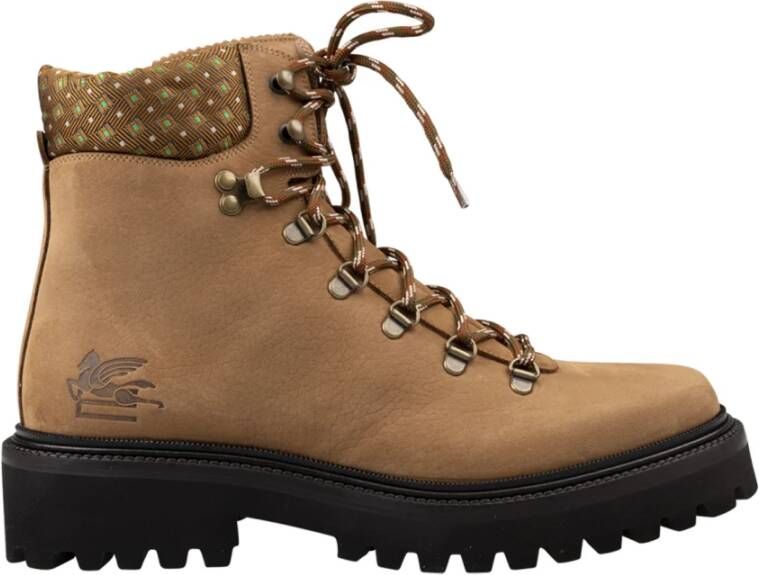 Etro Bruin Leren Veterschoenen