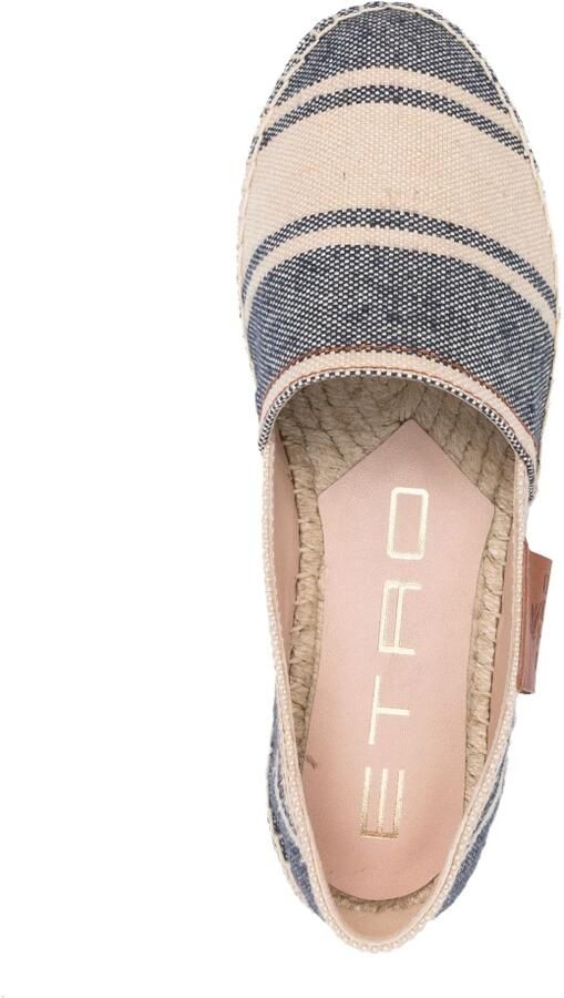 ETRO Blauwe Gestreepte Canvas Espadrilles Blue Dames - Foto 2