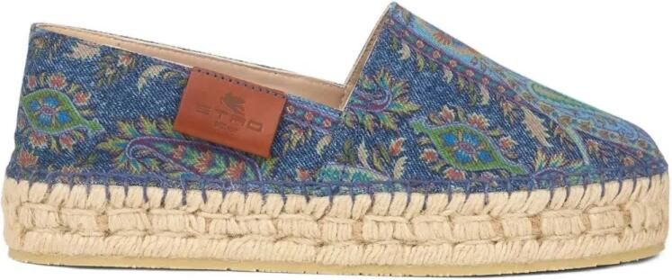 Etro Jacquard Denim Espadrilles
