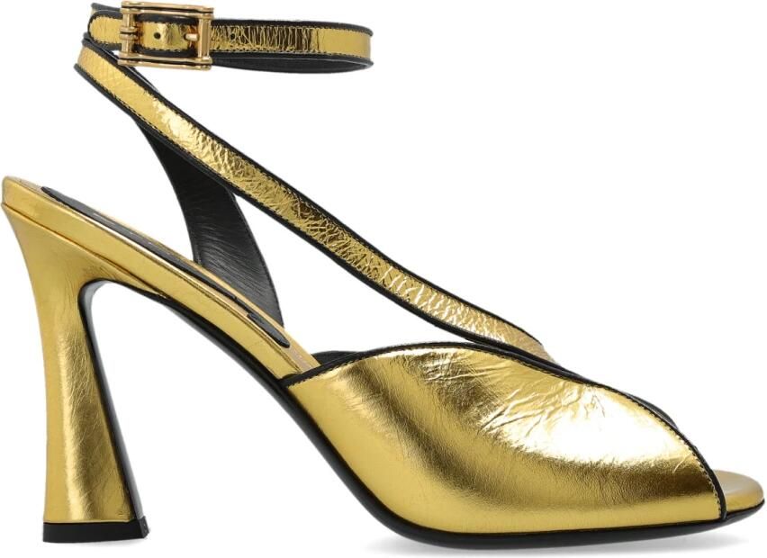 Etro Sandalen met hoge hak in metallic leer met craquelé-effect