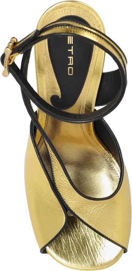 Etro Sandalen met hoge hak in metallic leer met craquelé-effect - Foto 2