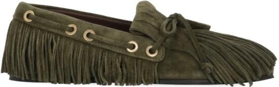 Etro Suede Boat Loafers met Franjes
