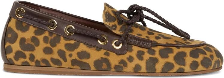 Etro Suède Boot Loafers met dierenmotief