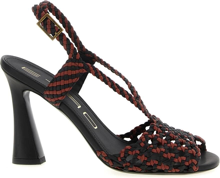 ETRO Sandalen Two-Tone Woven Fabric Sandals in zwart